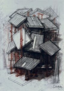 Javier Balmaseda. El agua y la forma. Dessin. 70X50 cm