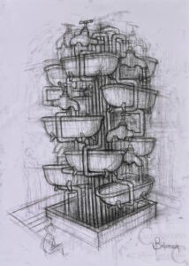 Javier Balmaseda. El agua y la forma. Dessin. 70X50 cm