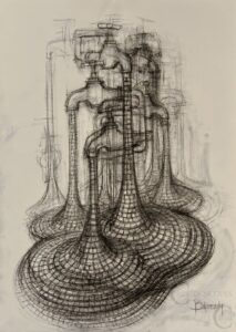Javier Balmaseda. El agua y la forma. Dessin. 70X50 cm