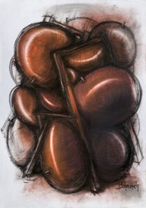 Javier Balmaseda : Todo lo que nos separa. Study. Huile sur toile. 100X70 cm