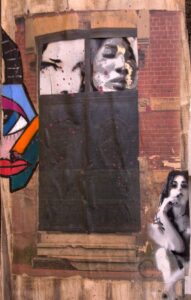 Éric Doisy : La porte. Technique mixte sur bois brut. 62X35 cm