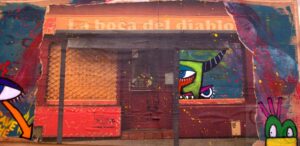 Éric Doisy : La Boca del Diablo. Technique mixte sur panneau de chêne. 52X101 cm