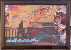 Éric Doisy : On va se croiser. Technique mixte sur toile contre-collée. 50X75 cm