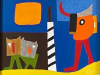 Minotauro y dos gatos