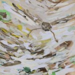 Sans titre. Peinture, dessin, collage sur toile (2022), 80X80 cm