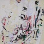 Sans titre. Peinture, dessin, collage sur toile (2021), 80X80 cm