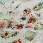 Sans titre. Acrylique, huile, crayons sur toile (2019), 30X30 cm