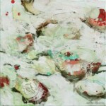 Sans titre. Acrylique, huile, crayons sur toile (2019), 30X30 cm