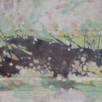 Sans titre. Acrylique, huile, crayons sur toile (2022), 50X50 cm