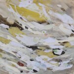 Sans titre. Peinture, dessin, collage sur toile (2022), 80X80 cm