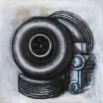 En mi patio - Study. Huile sur toile. 120X120 cm