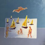 Baigneurs et voiliers. Huile sur toile (2022). 80X80 cm. Baigneurs et voiliers. Huile sur toile (2022). 80X80 cm.