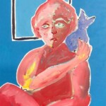 Nu rose au chat bleu. Huile sur carton. 22X29,5cm. Nu rose au chat bleu. Huile sur carton. 22X29,5cm.