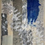 Envol. Acrylique, encre, graphite et collage sur toile de lin sans chassis. 166X120 cm.