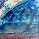 Volute 1. Acrylique, craies grasses et collages sur toile. 40X40 cm