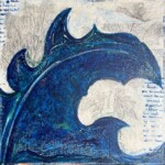 Émergence. Acrylique et collages sur toile. 40X40 cm