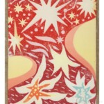 Notte luminosa (rosso). Xylogravure (15 matrices), couleurs et poudres irisées sur papier japonais. 12,7X9 cm (2024) Notte luminosa (rosso). Xylogravure (15 matrices), couleurs et poudres irisées sur papier japonais. 12,7X9 cm (2024)