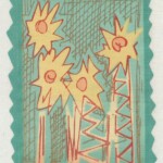 Surimono (verde). Xylogravure (8 matrices) sur coton. 14X9 cm (2018) Surimono (verde). Xylogravure (8 matrices) sur coton. 14X9 cm (2018)