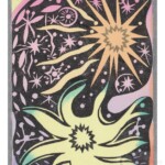 Notte luminosa no 2 (rosa). Xylogravure (10 matrices), couleurs et poudres irisées sur papier japonais. 12,7X9 cm (2024) Notte luminosa no 2 (rosa). Xylogravure (10 matrices), couleurs et poudres irisées sur papier japonais. 12,7X9 cm (2024)