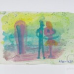 Coppia. Tecnhnique mixte sur papier. 7,5X19,5 cm Coppia. Tecnhnique mixte sur papier. 7,5X19,5 cm