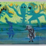 Draghi. Technique mixte sur carton toilé. 10X15 cm Draghi. Technique mixte sur carton toilé. 10X15 cm