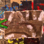 Éric Doisy : Gargouille. Technique mixte sur bois. 80X120 cm