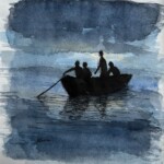 Les quatre compagnons. Aquarelle. 30X20 cm Roland Devolder : Les quatre compagnons. Aquarelle. 30X20 cm