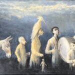 Le cortège énigmatique. Huile sur bois. 50X100 cm Roland Devolder : Le cortège énigmatique. Huile sur bois. 50X100 cm