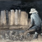 Retour d'Ensor à Ostende. Dessin et aquarelle. 60X80 cm Roland Devolder : Retour d'Ensor à Ostende. Dessin et aquarelle. 60X80 cm