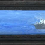 Yannis Markantonakis : Grande matinale bleue. Huile sur bois. 35x105 cm Yannis Markantonakis : Grande matinale bleue. Huile sur bois. 35x105 cm